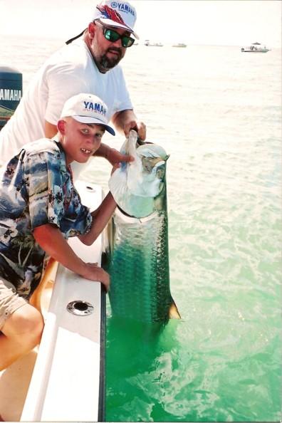 Capt. Tom and son Marty with a GiantTarpon