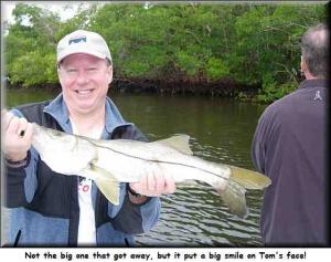 No the big one that got away, but it put a smile on Tom's face!