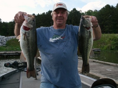 A 7 & 8 pounder caught on a spook and buzzbait!