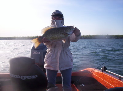 HIGH FOUR LB SMALLMOUTH ,CAUGHT ON A EMERALD SHINNER