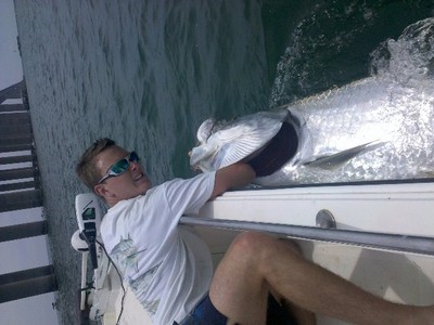 mike divita with his 200lb tarpon