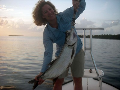 Kelsey with her first tarpon
